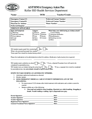 Asthma Emergency Action Plan