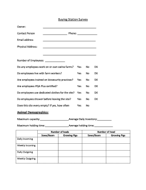 Buying Station Survey Form