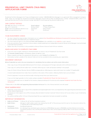 Prudential Unit Trusts Tax-Free Application Form