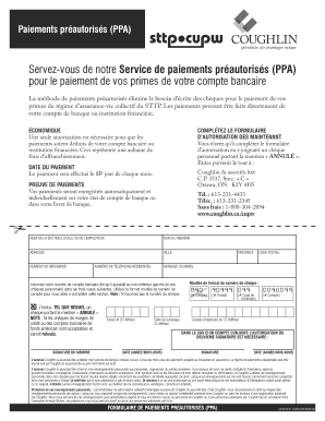 Formulaire de paiements préautorisés (PPA)
