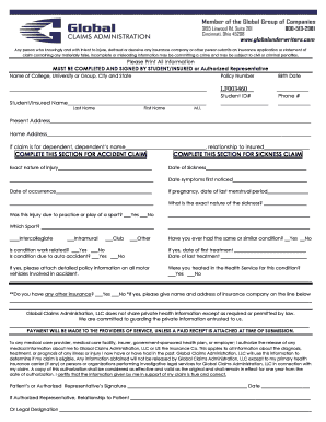 Student Insurance Claim Form