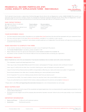Prudential Living Annuity Application Form