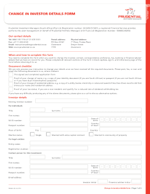 Change in Investor Details Form