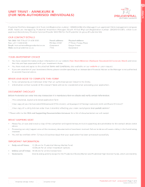 Prudential Unit Trust Annexure B