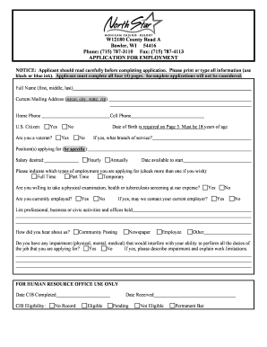 Application for Employment