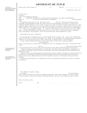 Affidavit of Title