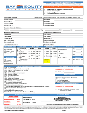 In-house Loan Submission Form