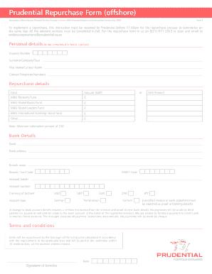 Prudential Repurchase Form
