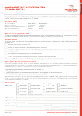 Namibia Unit Trust Application Form