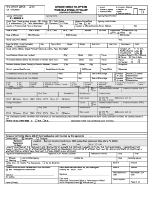Florida Arrest Notice to Appear