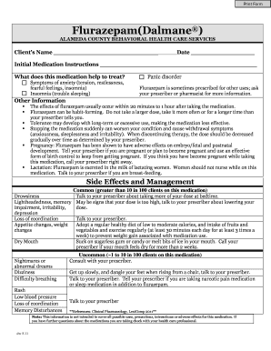 Flurazepam Medication Instructions