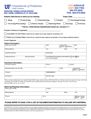 Pediatric Consultation Referral Form
