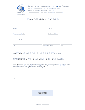 Change of Designation Goal Form