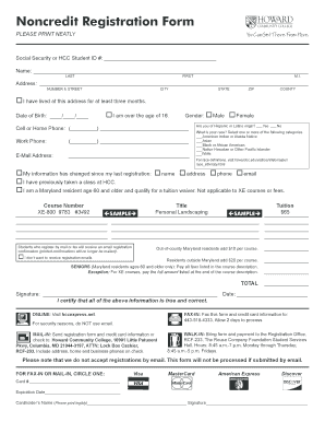 Noncredit Registration Form