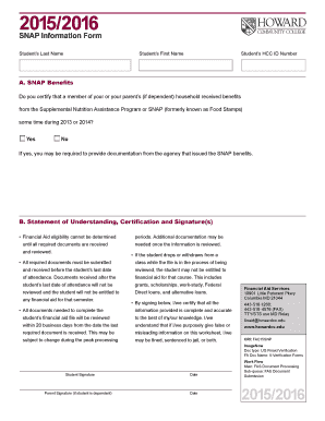 SNAP Benefits Verification Form