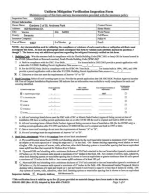 Florida Mitigation Verification Inspection Form