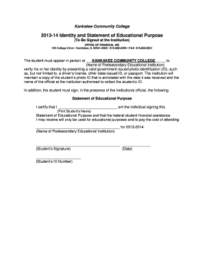 2013-14 Identity and Statement of Educational Purpose