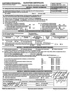FEMA Elevation Certificate