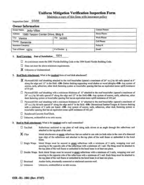 Florida Uniform Mitigation Verification Inspection Form
