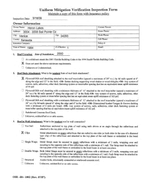 Florida Mitigation Verification Inspection Form