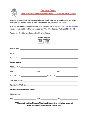Diocese of Austin Census Form