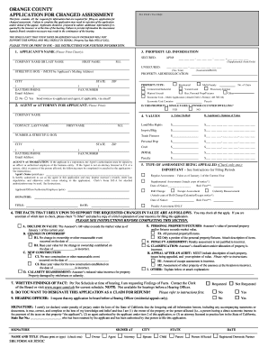 Orange County Application for Changed Assessment