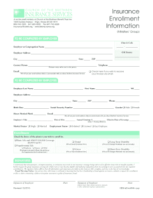 Ministers' Group Insurance Enrollment Form