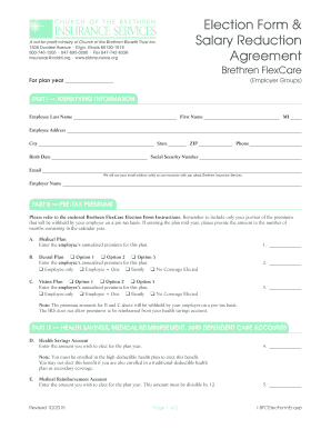 Brethren FlexCare Salary Reduction Agreement