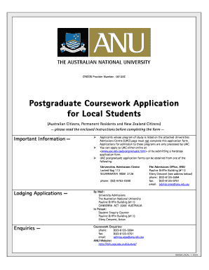 Postgraduate Coursework Application for Local Students
