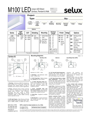 M100 LED Linear LED Direct Surface Pendant Wall L10 seluxus