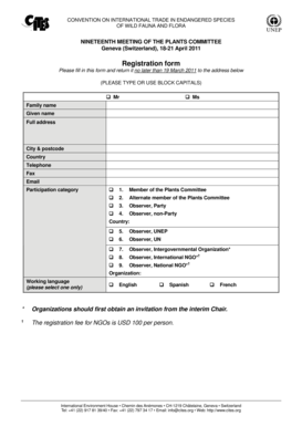 NINETEENTH MEETING OF THE PLANTS COMMITTEE Geneva