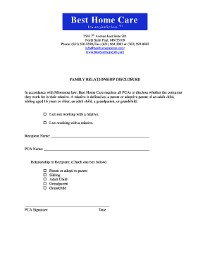 Family Relationship Disclosure Form