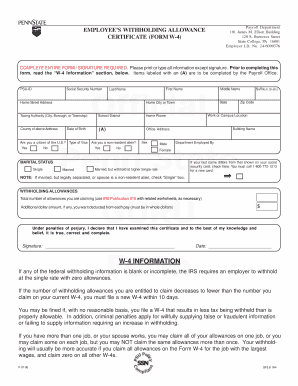 Employee Withholding Allowance Certificate Form W-4