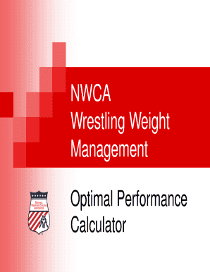 NWCA Optimal Performance Calculator
