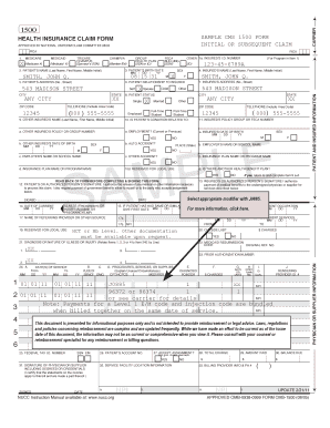 CMS 1500 Health Insurance Claim Form
