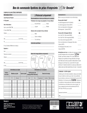 Bon de commande Système de prise d’empreinte Encode®