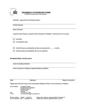 Erasmus Extension Form
