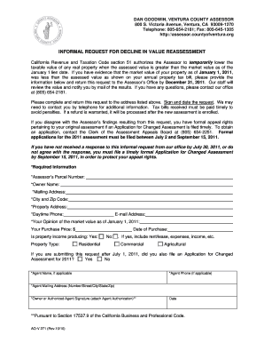 California Informal Request for Decline in Value Reassessment