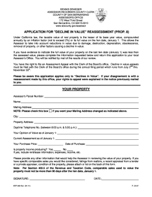 California Decline in Value Reassessment Application
