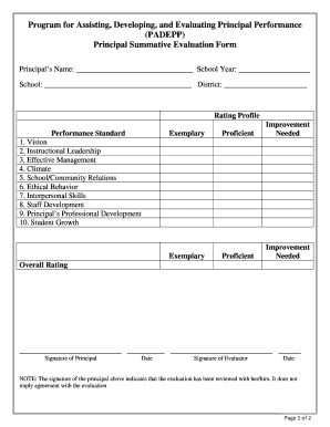 Principal Summative Evaluation Form