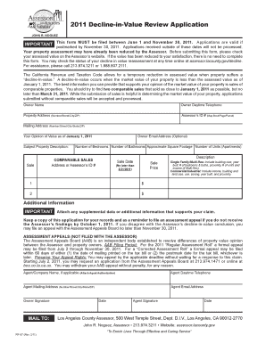 California Decline-in-Value Review Application
