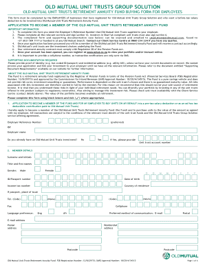 Old Mutual Retirement Annuity Fund Application