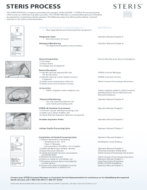 STERIS Process Sterilization Form