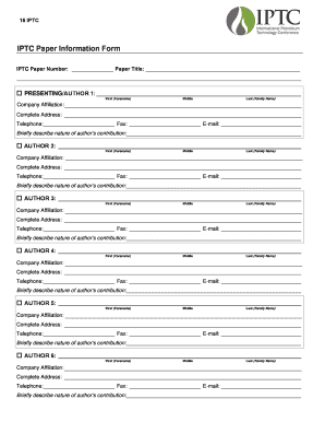 IPTC Paper Information Form - Society of Petroleum Engineers