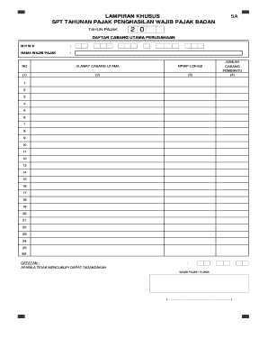 Annual Corporate Tax Return Form 5A