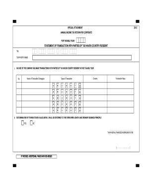 Annual Corporate Income Tax Return for Tax Haven Transactions