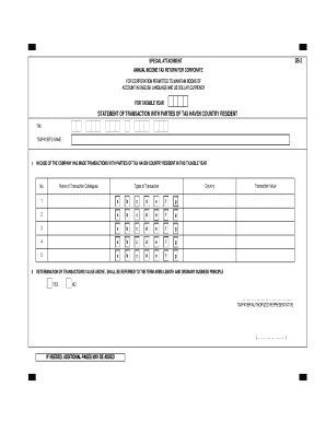 Annual Corporate Income Tax Return for Tax Haven Transactions