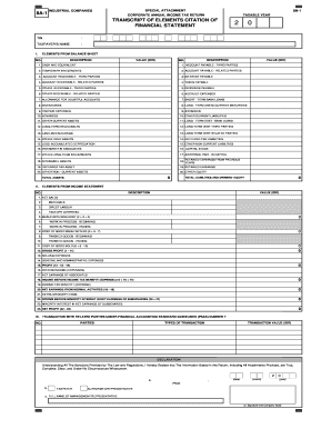 Industrial Companies Corporate Annual Income Tax Return Form 8A-1