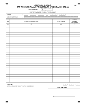 Annual Corporate Tax Return Form 5A