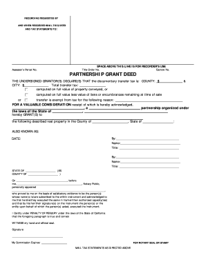 Partnership Grant Deed